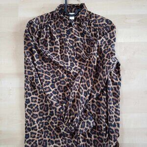 SASSY H&M Leopard spotted long sleeve blouse